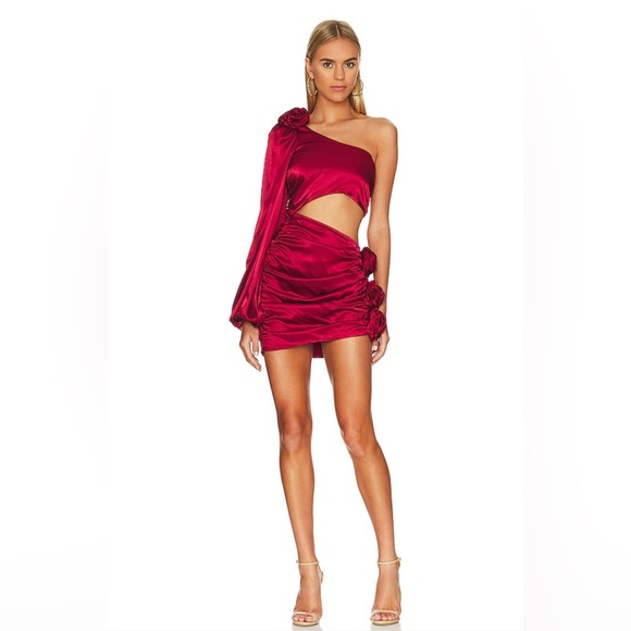 NWT- For Love And Lemons Mila Mini Dress Red - Picture 7 of 10